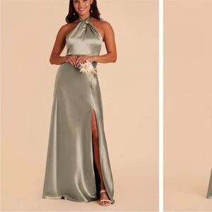 Birdy Grey Monica Maxi Halter Satin Dress Small